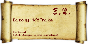 Bizony Mónika névjegykártya