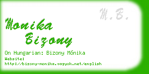 monika bizony business card