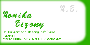 monika bizony business card